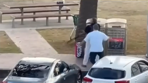 Footage from the moment showed Ahmed leaping out from behind some cars and tackling ﻿Akram, snatching his gun away from him and pointing it back at him. 