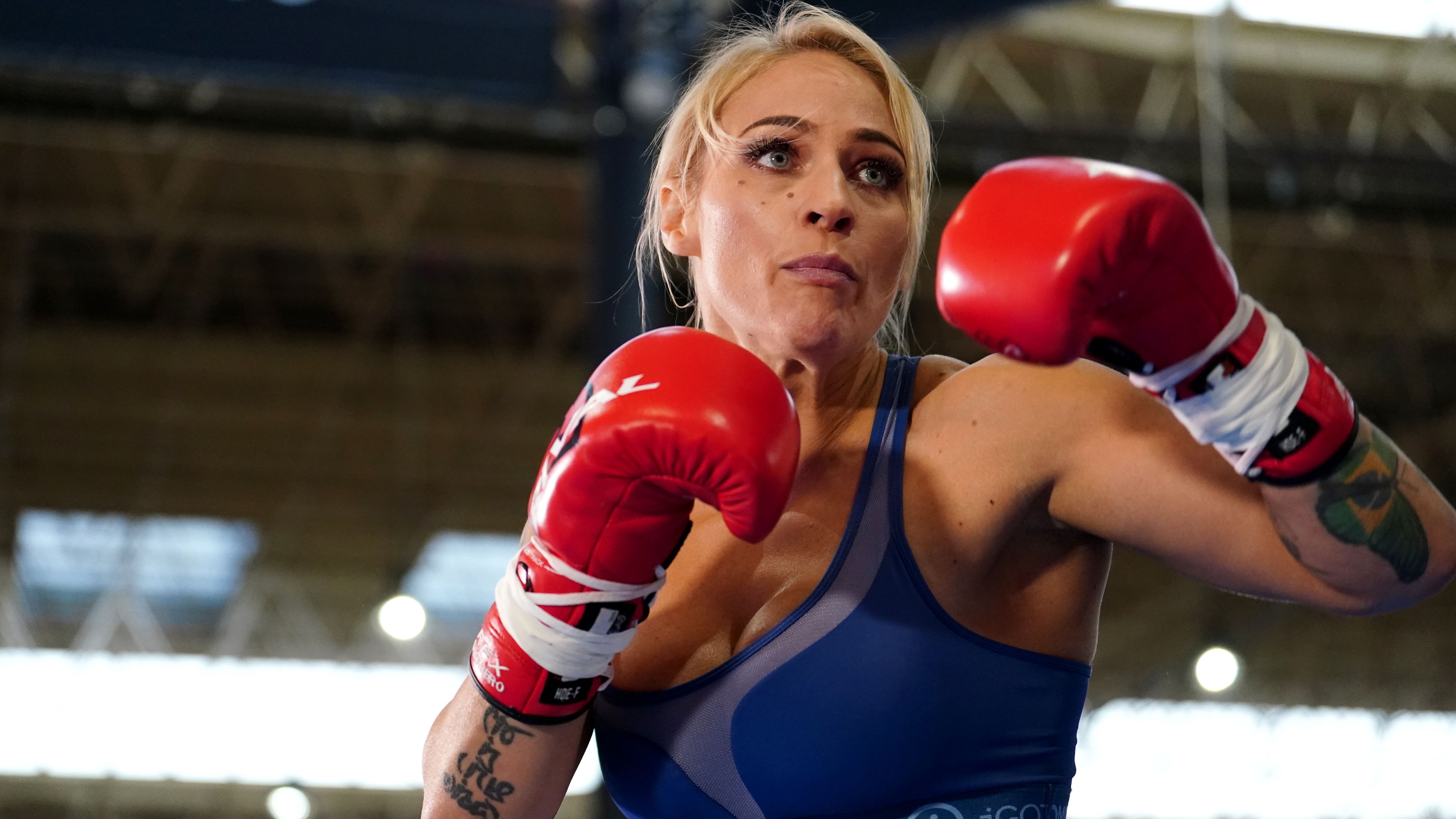 Ebanie Bridges during a media workout at Leeds Kirkgate Market. (Photo by Martin Rickett/PA Images via Getty Images)