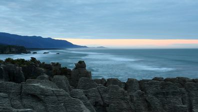 Magical sunset at Punakaiki