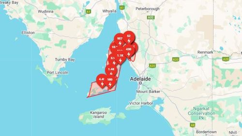 More than 25,000 homes and businesses on South Australia's Yorke Peninsula remained without power this afternoon.