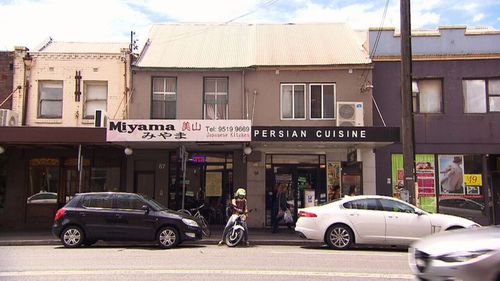 The apartment sits above a restaurant in Newtown. (9NEWS)