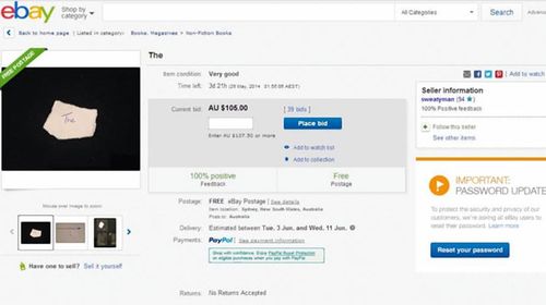 Man tries to sell the word 'the' on eBay