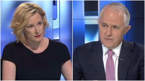 Prime Minister Malcolm Turnbull said he didn't like presenter Leigh Sales saying he 'knifed' Tony Abbott. (Supplied) 