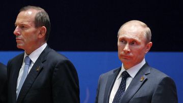 Australian Prime Minister Tony Abbott and Russian President Vladimir Putin. (AAP)