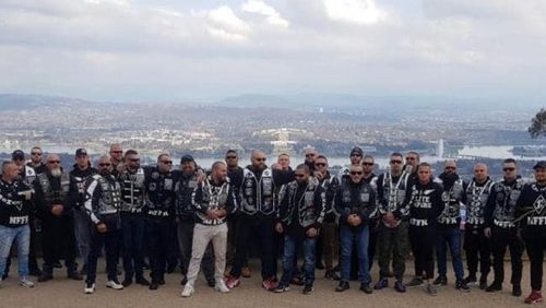 Nomads posing in Canberra