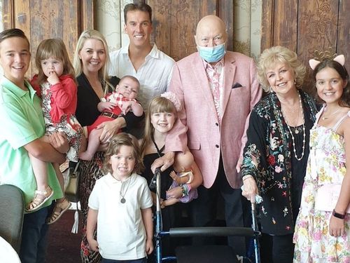 Newton with his family last Christmas in Melbourne."So wonderful to be out together, celebrating Christmas at Silks," his wife wrote. 