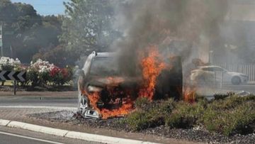 A﻿ drunk mother caused chaos when she swerved off the road and her vehicle caught fire with three children inside in Adelaide Newton