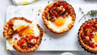 Mushroom and egg breakfast tarts