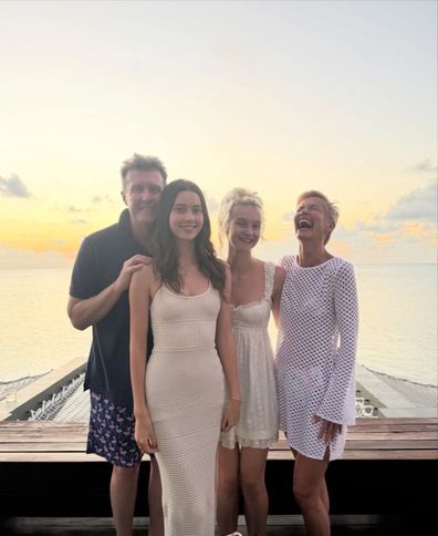 The couple, who visited the Maldives ?22 years ago after they tied the knot, took their daughters, Allegra and Giselle Overton, back to the luxury holiday spot