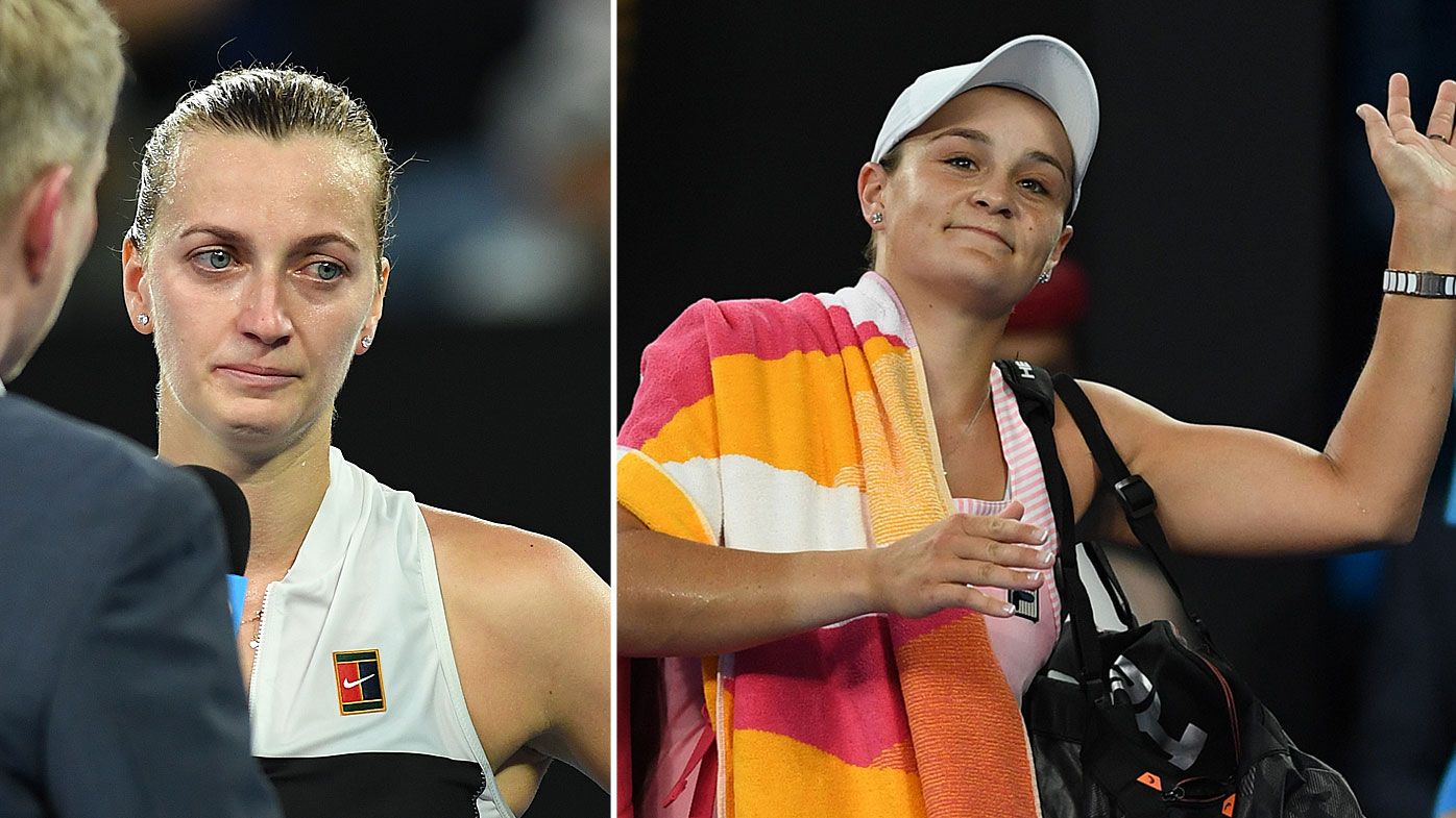 Australian Open: Eighth-seed Petra Kvitova fights back tears after outclassing Ash Barty