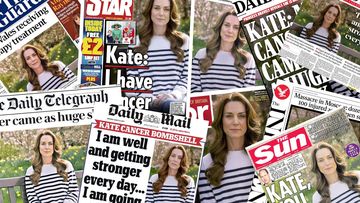 UK front pages reacting to Kate Middleton&#x27;s cancer diagnosis.