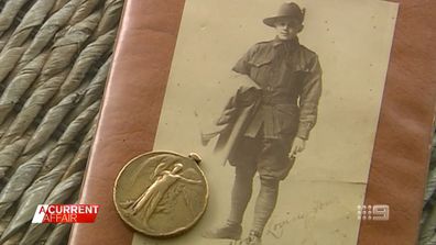 The medal was a victory medal from World War I awarded to Melbourne man Ernest Charles May.