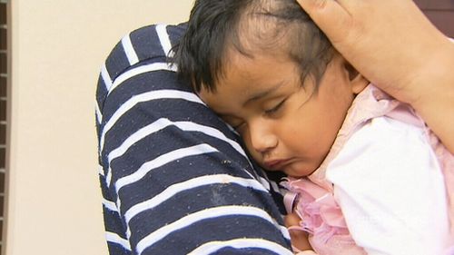 One-year-old Somya was sitting on her bed minutes before the Honda CRV rammed into her bedroom. (9NEWS) 