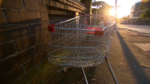 The battered trolley the men were travelling in. (9NEWS)