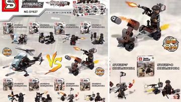 'Falcon Commandos' sets contain a variety of Islamic State-themed figurines to fight against counter-terror police mini-figs. Photo: Supplied