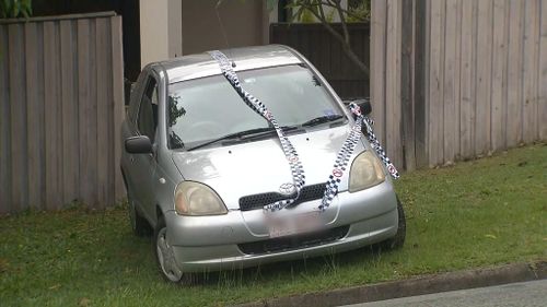 Mr Brooker's car, which he was thrown into the back of during the alleged abduction (9NEWS)
