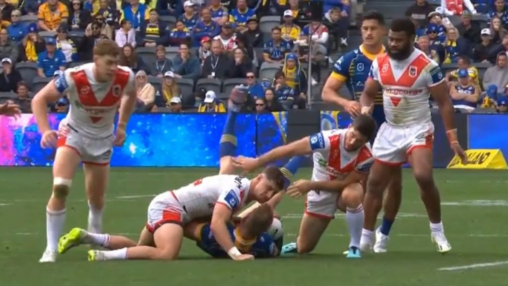 Zac Lomax put on report for dangerous tackle in Dragons loss to Eels 
