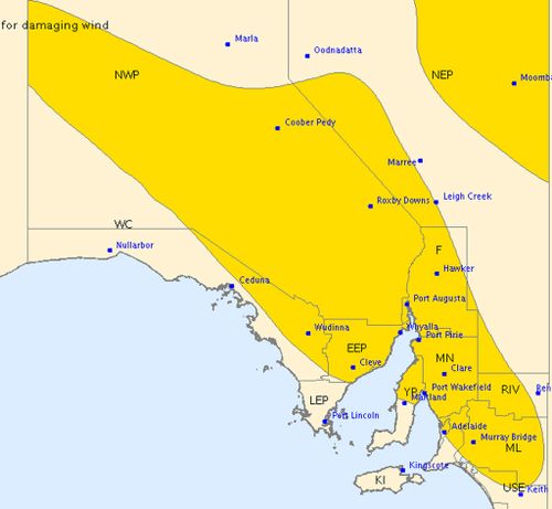 Severe thunderstorm warning issued for inland South Australia