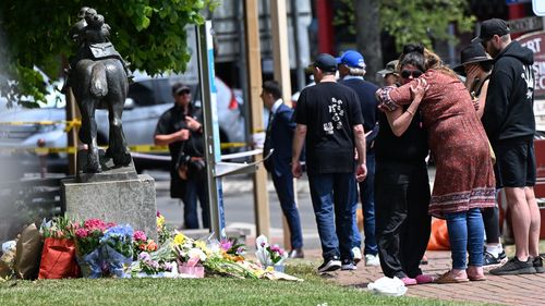 Crash scene and tributes following the incident at the Royal Daylesford Hotel