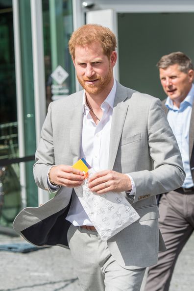 Prince Harry given present for baby Archie in Amsterdam