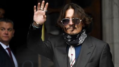 Johnny Depp arrives at the High Court in London, Wednesday July 8, 2020
