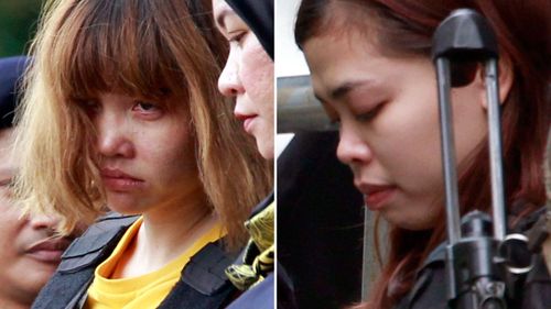 Siti Aisyah and Doan Thi Huong are accused of killing Mr Kim with VX nerve agent. (AAP)