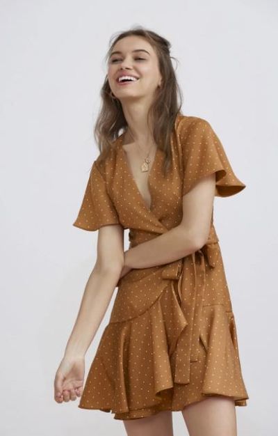 <a href="https://fashionbunker.com/vanish-mini-dress-tan-bandana" target="_blank" draggable="false">Finders Keepers vanish mini dress</a>, $169.95