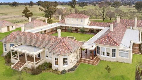 The Spanish-style Plumthorpe homestead in rural New South Wales, 100km from Tamworth.