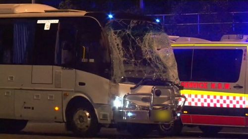 Woman killed by minibus while changing tyre on Sydney freeway