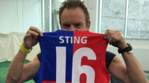 UK rocker Sting joined homegrown crooner Vance Joy and The Living End. (Twitter/AFL)