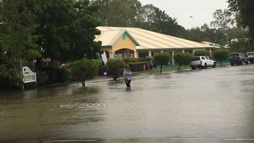 A child care centre is evacuated in Townsville. (Image: Tom Fowles/9NEWS)