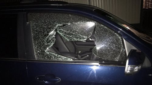 At least 10 cars were damaged during the crime spree. (Twitter/ Michael O'Brien)