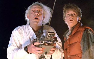 Christopher Lloyd and Michael J. Fox on Back to the Future.