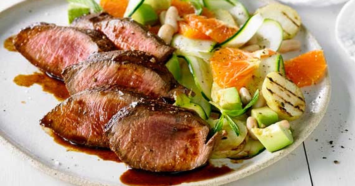 Peruvian-style flank steak with orange and potato salad - 9Kitchen