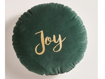 Christmas Joy Velvet Round Cushion