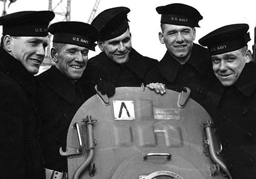 The Sullivan brothers aboard the USS Juneau in 1942. (Photo: US Navy).