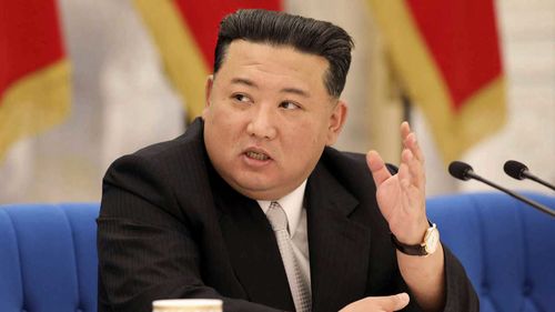 North Korean leader Kim Jong Un attends a plenary meeting of the ruling Workers' Party's Central Committee.