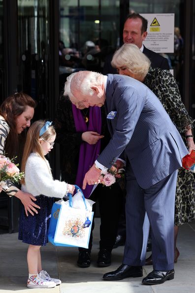 King Charles III departs from the University College Hospital Macmillan Cancer Centre on April 30, 2024 in London 
