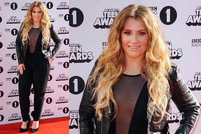 Singer Ella Henderson also showing off her bust with a plunging neckline.