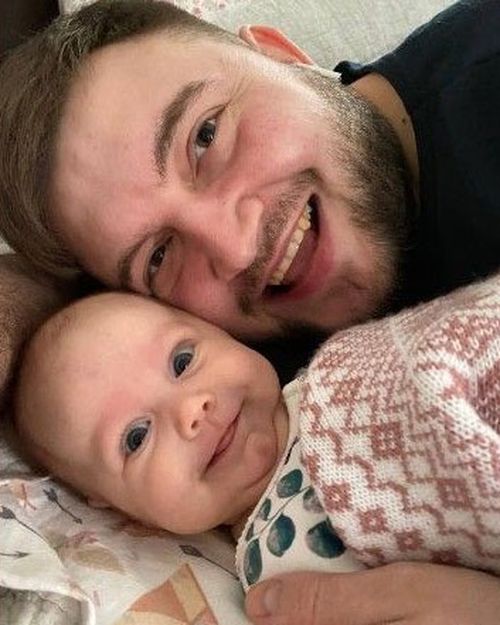 Yuriy Glodan pictured with his three-month-old baby Kira, who was killed in a Russian missile strike.