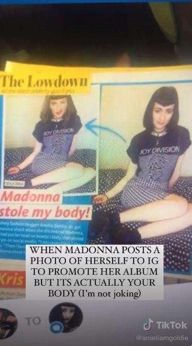 Madonna accused of photoshopping image by TikTok user.