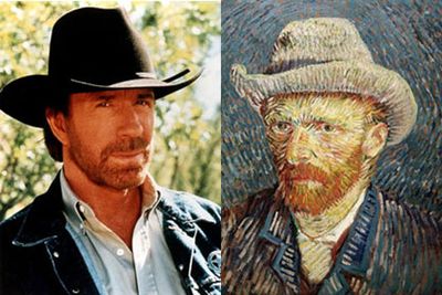 Wow, martial arts master Chuck Norris is also a master of the arts. Yep, that's right, Chuck used to be none other than Dutch post-Impressionist, Van Gogh.