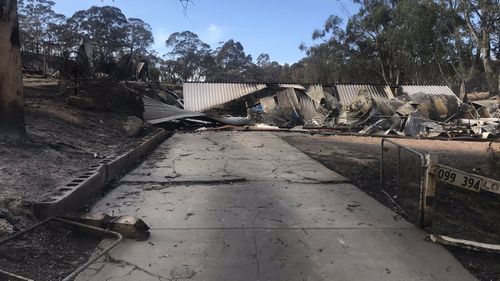 Burnt homes in the Adelaide Hills.