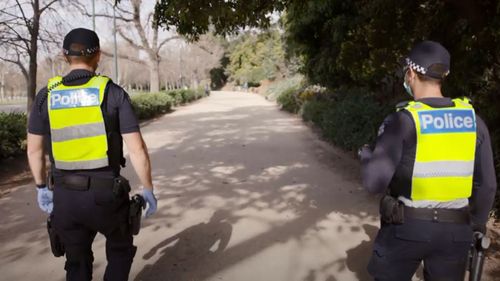 Operation Sentinel crews on patrol in Melbourne, where there is a stage four lockdown imposed.