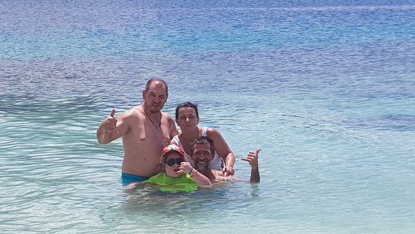 Mathias with his family in French Polynesia