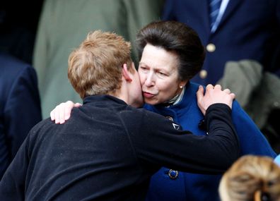 Princess Anne and Prince Harry during the RBS 6 Nations Championship match between England and Scotland at Twickenham on March 21, 2009 in London, England.