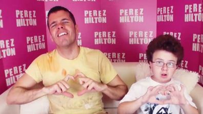 Keenan Cahill with Perez Hilton