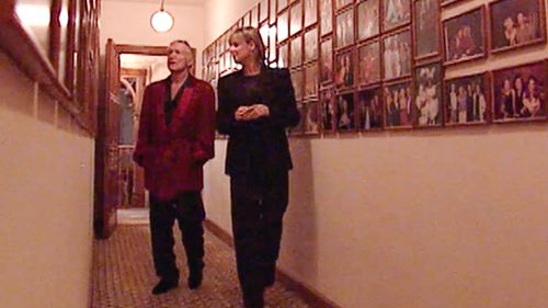 Hefner gives Hayes the tour. (60 Minutes)