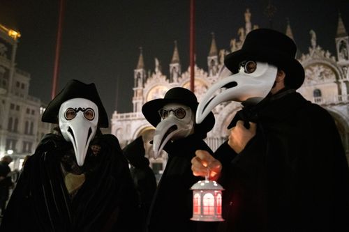 A man dressed as a 17th Century plague doctor has been spotted walking around a park in the village of Hellesdon, near Norwich.