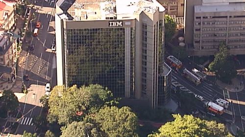 The fire broke out on the 13th floor of the IBM building. (9NEWS)